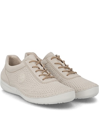 Wygodne buty Rieker 52546-60 beżowe, lekkie, ażurowe, tęgość G mała
