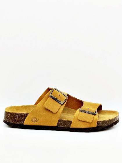 Biostopa buty zdrowotne BioBio 261-780483-54 tabacco, klapki tęgość G