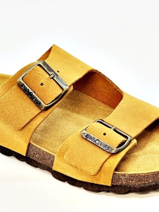 Biostopa buty zdrowotne BioBio 261-780483-54 tabacco, klapki tęgość G