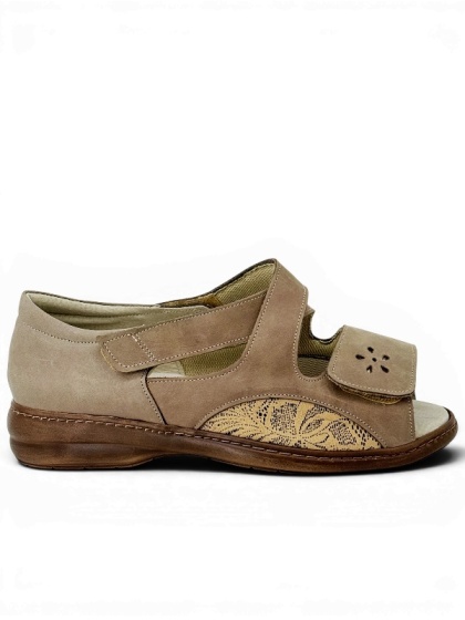 Buty Kosela 9467-2523 beżowe sandały na opuchnięte nogi, regulowana tęgość H-K-M