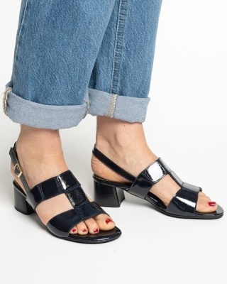 Ara Riva-S 12-27604-02H granatowe lakierowane damskie sandały, tęgość H