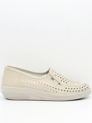 Ażurowe półbuty damskie Comfortabel 941637-81 — beżowe, tęgość G1/2