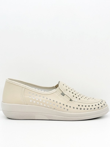 Ażurowe półbuty damskie Comfortabel 941637-81 — beżowe, tęgość G1/2