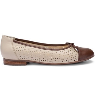 Balerinki damskie ARA Sardinia 12-31344-03G mocca, średnia tęgość G