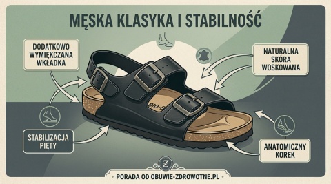 Biostopa sandały zdrowotne BioBio 261-780014-02 czarne, tęgość F-G-H