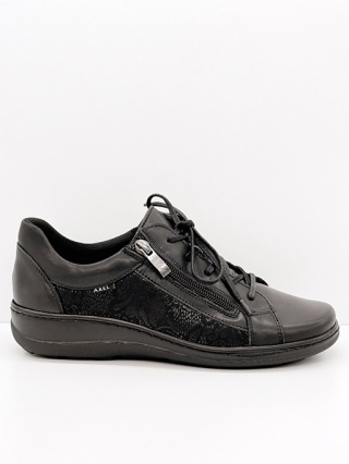 Buty Kosela Axel 1790 czarne szerokie damskie półbuty, strecz na haluksy, tęgość G-H-J