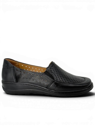 Buty damskie Kosela Axel 1627 czarne szerokie półbuty wsuwana, tęgość H