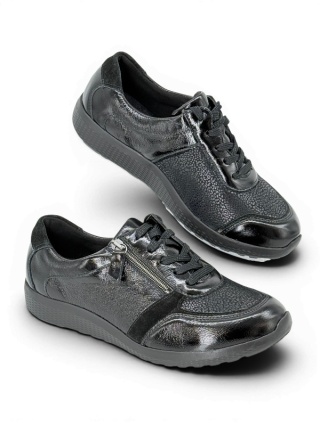 Buty wysokie na podbiciu Waldlaufer 815M01 411 001 czarne M-Ira, tęgość M