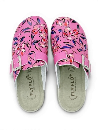 Chodaki Fly Flot 51J34PA pink, delikatna ekoskóra, średnia tęgość H