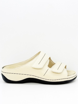 Daria Berkemann 01002-109 creme, klapki na szerokie stopy, poszerzana tęgość H