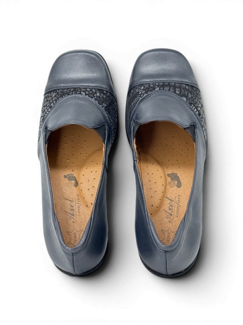 Eleganckie buty Axel Comfort 1330 marine gold, tęgość G 1/2, stopa normalna z haluksami