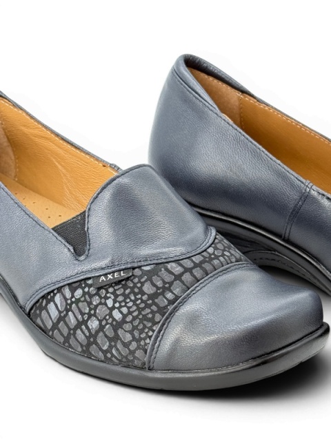 Eleganckie buty Axel Comfort 1330 marine gold, tęgość G 1/2, stopa normalna z haluksami