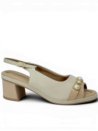 Eleganckie sandały na obcasie PiccaDilly 566077-1 beżowe, przy haluksach, tęgość H