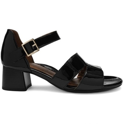 Galanterki damskie Ara Riva-S 12-27606-01H czarny lakier, sandały zakryta pięta, tęgość H
