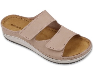 Klapki skórzane damskie Befado 158D306 różowe, tęgość G