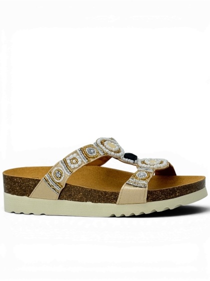 Klapki Scholla New Bogota MF26607 3905 light gold/white, tęgość G