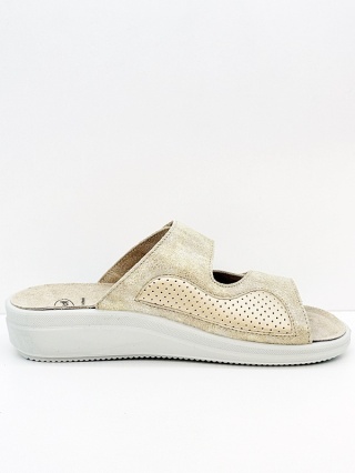 Klapki Scholla damskie Antonia Elastic MF00862-2329 light gold, tęgość G-H