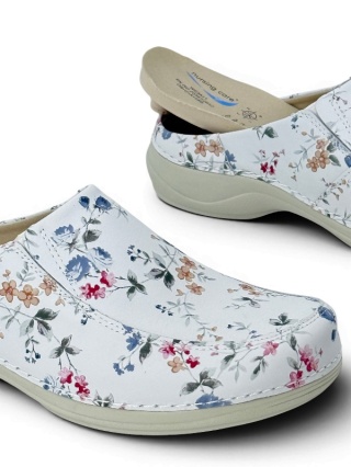 Klapki zdrowotne Nursing Care PARIS WGF1 flowers, tęgość H