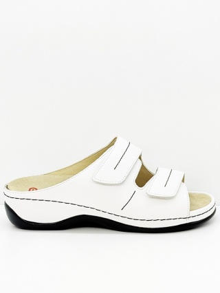 Klapki medyczne Berkemann Daria 01002-101 białe, tęgość H z regulacją rzepową