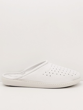 Klapki skórzane męskie Dr Luigi PU-01-11 01-białe, tęgość H