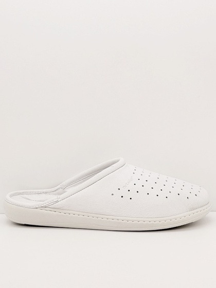 Klapki skórzane męskie Dr Luigi PU-01-11 01-białe, tęgość H