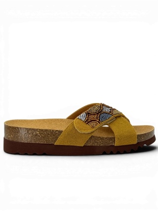 La Serena klapki damskie Scholl MF00820 3907 camel, tęgość G-H