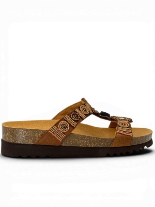 New Bogota klapki Scholl MF26607 2333 cognac/multi, tęgość G