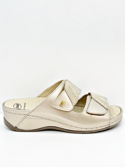 Obuwie Scholl damskie klapki Nives 2strap MF00859-2329 light gold, tęgość G-H