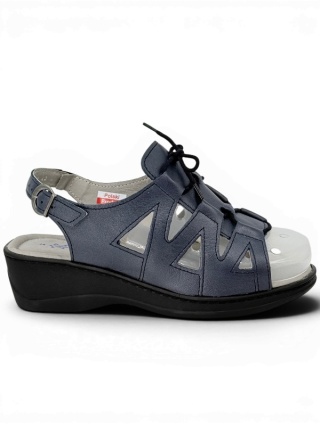 Sandały damskie na grube nogi Axel 2479 granatowe (klamerka), zakres tęgości H-K-M-W