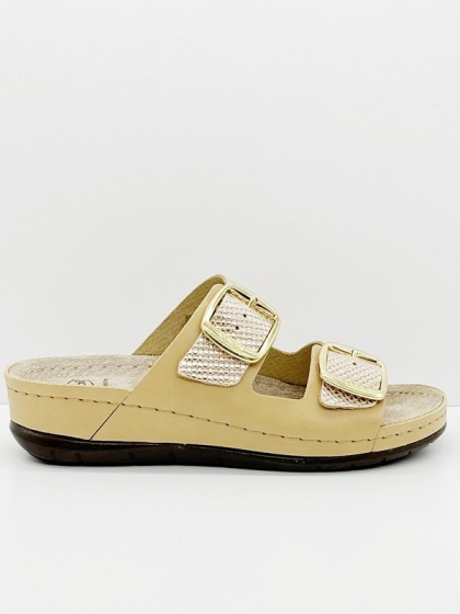 Scholl damskie klapki Aberdeen MF00706-1853 rose gold, Memory Cushion, tęgość G-H