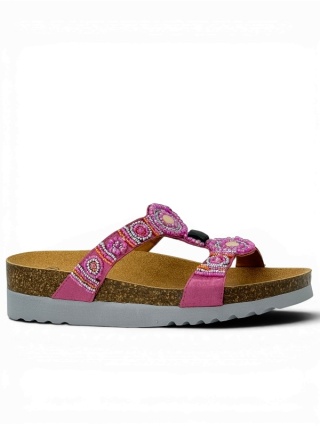 Scholl klapki New Bogota Wedge MF26607 1468 fuchsia/silver, tęgość G