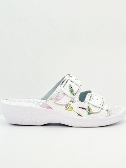 Skórzane klapki masujące NADIA Fant.16 Comfooty, poszerzana tęgość G-H-J