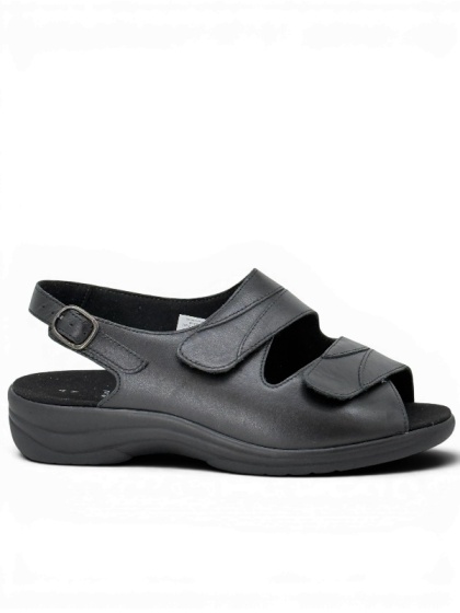 Solidus sandały MONI-019 74019-01319 czarne, buty na tęgie stopy K-M