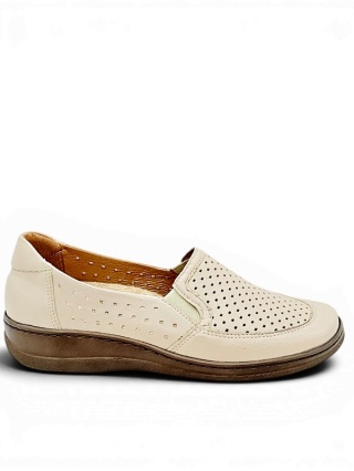 Buty damskie Kosela Medic 9208 beżowe, szerokie, ażurowe, miękki zapiętek, tęgość H