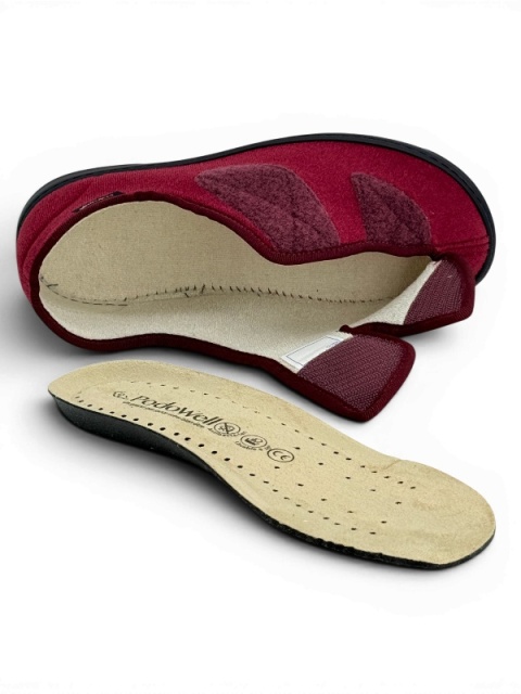 Buty rehabilitacyjne Podowell Athos Bordo, na rzepy, elastyczne, tęgość N