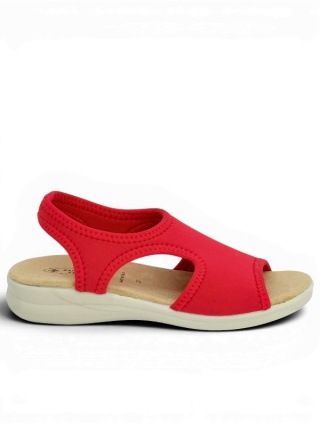 Damskie sandały Sanital Flex 8024.17 red, lekkie, miękkie, elastyczne, tegość G-H-J