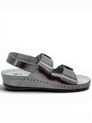 Damskie sandały Scholl Aberdeen F00738 1843 gunmetal, regulowana tęgość G-H