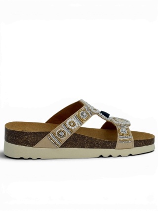Klapki Scholla New Bogota MF26607 3905 light gold/white, tęgość G