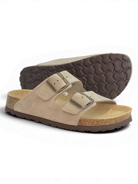 Klapki profilaktyczno ortopedyczne Dr Brinkmann 600175-08 Bonillo taupe, tęgość H-M