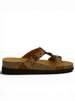 New Bogota klapki Scholl MF26607 2333 cognac/multi, tęgość G