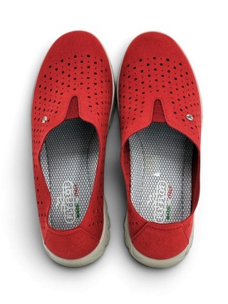 Półbuty damskie Fly Flot 65G13M8 rosso, zero ucisku, poszerzona tęgość H