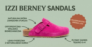 Profilaktyczne klapki damskie Izzi Berney Fuchsia, zakres tęgości G-H