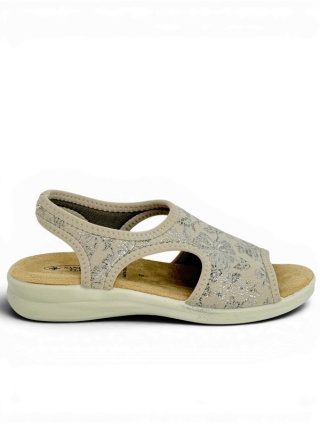 Sanital Flex 8056.17 beige silver Sandały o elastycznej cholewce, haluksy, tęgość H