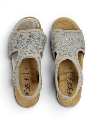 Sanital Flex 8056.17 beige silver Sandały o elastycznej cholewce, haluksy, tęgość H