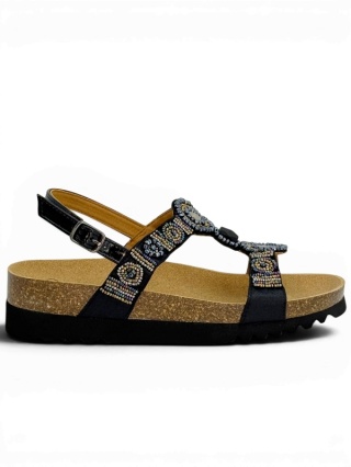 Scholl BOGOTA Sandal MF32006 1370 czarne sandały zdrowotne, tęgość G
