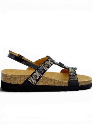 Scholl BOGOTA Sandal MF32006 1370 czarne sandały zdrowotne, tęgość G