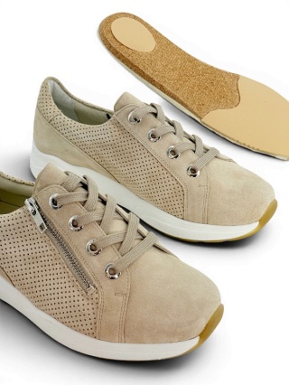 Solidus Mia 43006-40464 beżowe damskie buty na tęgą i szeroką stopę, tęgość M-N