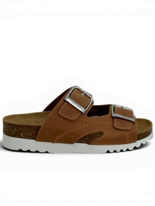 Zdrowotne klapki damskie Scholl Moldava Wedge MF23008 1175 cognac, tęgość F