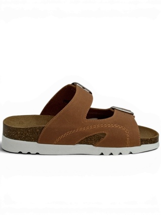 Zdrowotne klapki damskie Scholl Moldava Wedge MF23008 1175 cognac, tęgość F