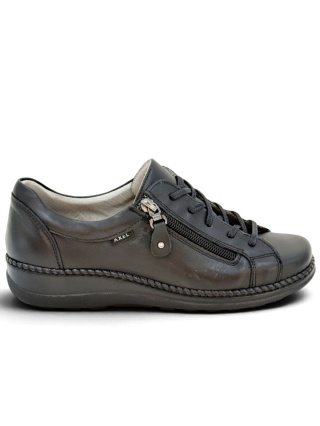 1814 Axel Comfort buty damskie czarne, skórzane, regulowana tęgość H-J, boczny zamek